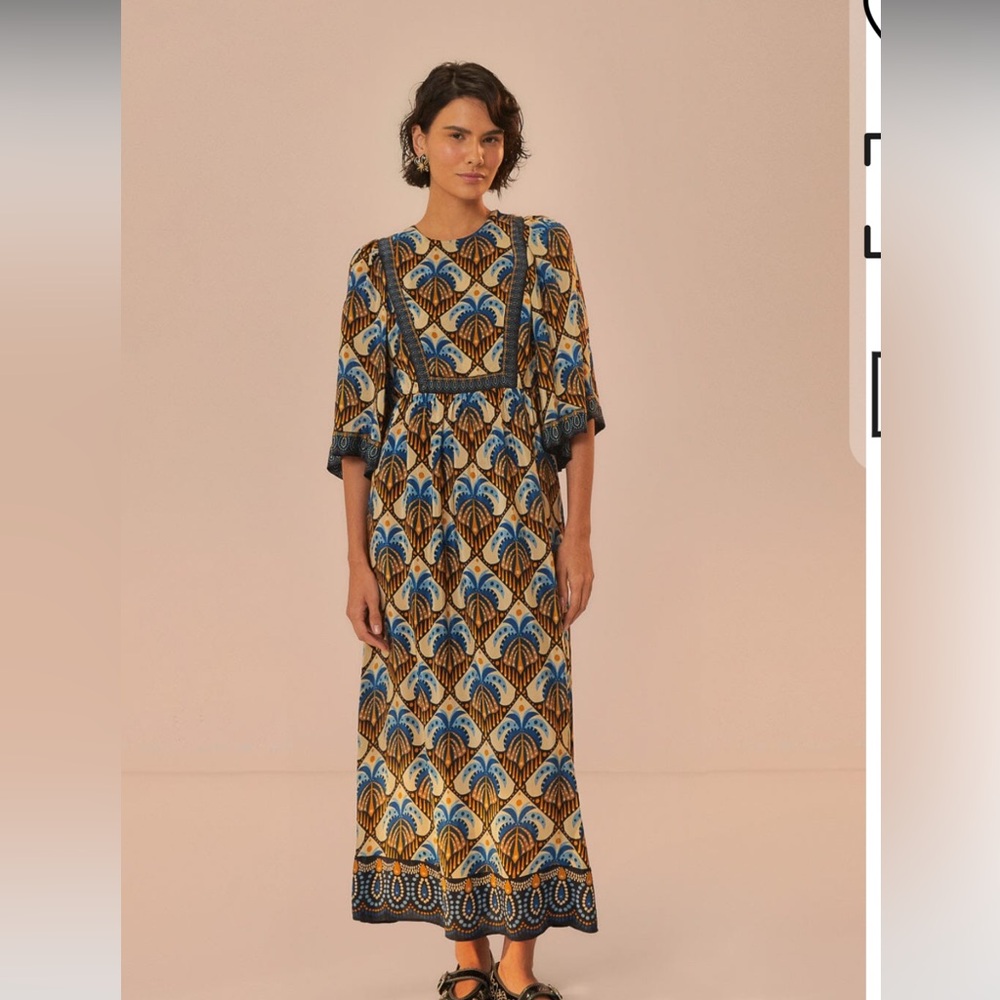 Farmrio coco palm maxi dress size m